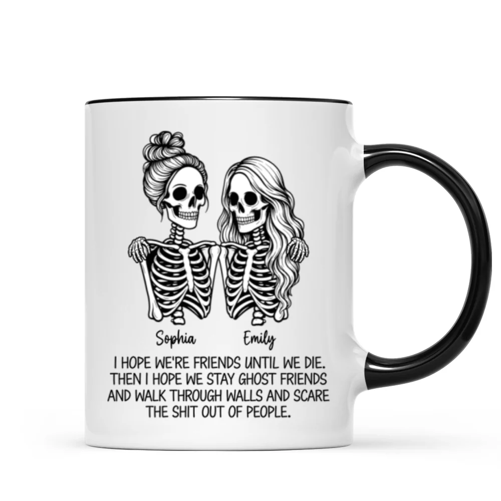 Skeleton Besties Until We Die - Personalized Mug - Funny Work Bestie Gift, Halloween Keepsake For Best Friends - Image 11