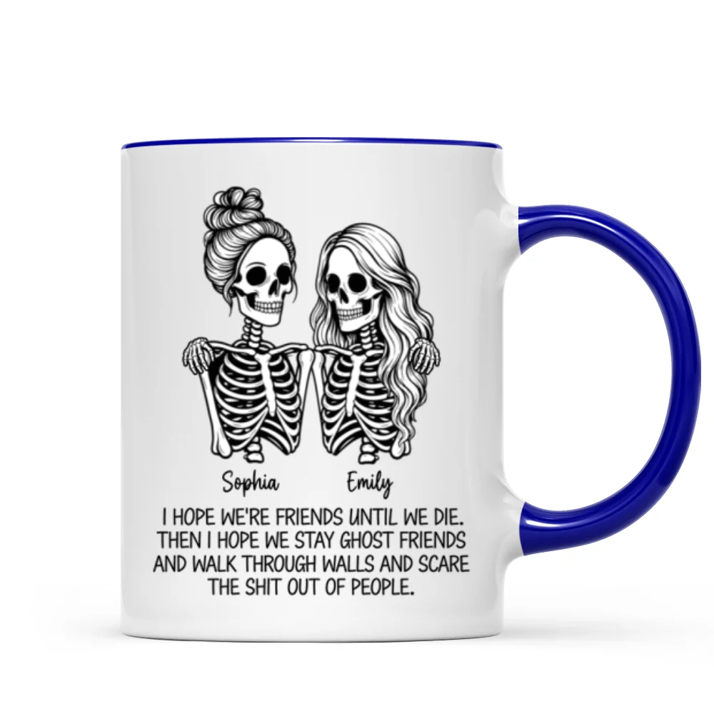 Skeleton Besties Until We Die - Personalized Mug - Funny Work Bestie Gift, Halloween Keepsake For Best Friends - Image 12