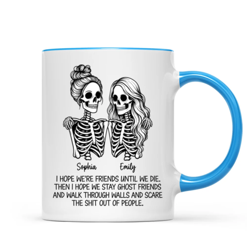 Skeleton Besties Until We Die - Personalized Mug - Funny Work Bestie Gift, Halloween Keepsake For Best Friends - Image 14