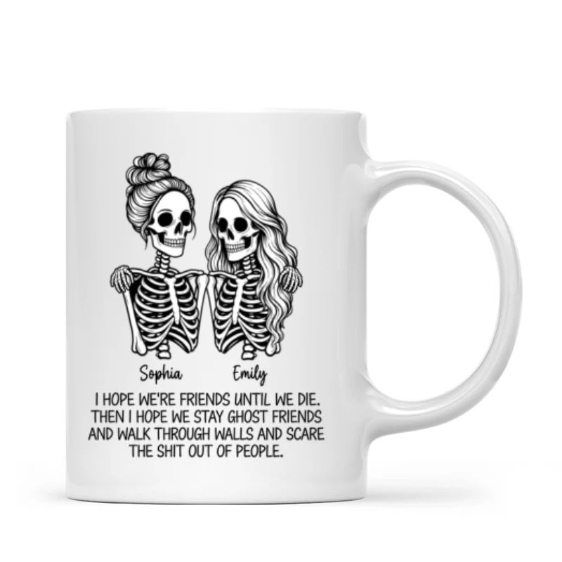 Skeleton Besties Until We Die - Personalized Mug - Funny Work Bestie Gift, Halloween Keepsake For Best Friends - Image 18