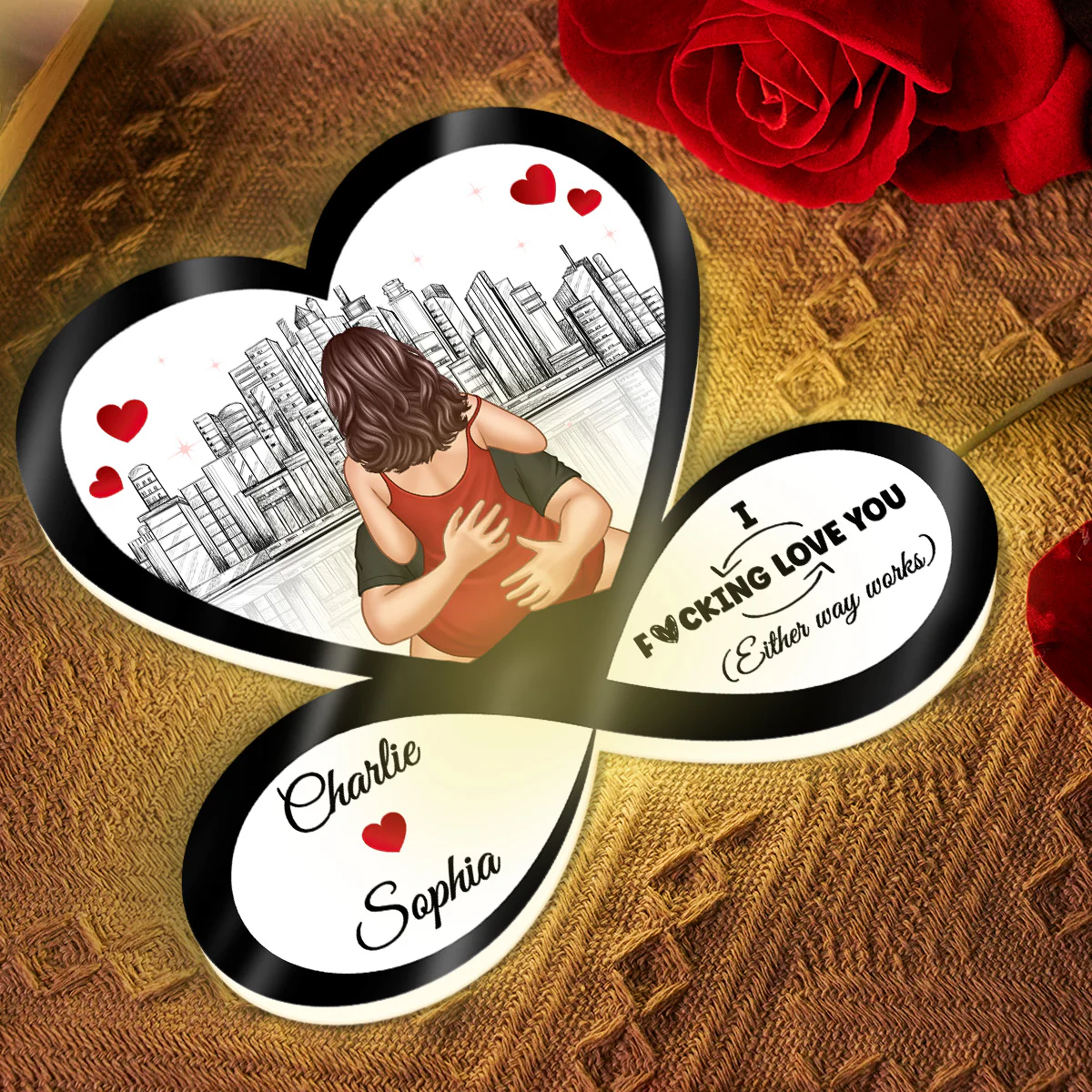 Skyline Infinity Heart Funny Romantic Couple - Personalized Light Box - Gift For Couple - Image 7