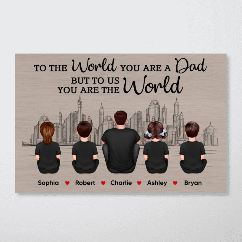 Skyline To The World You Are A Dad Personalized Poster - Image 11
