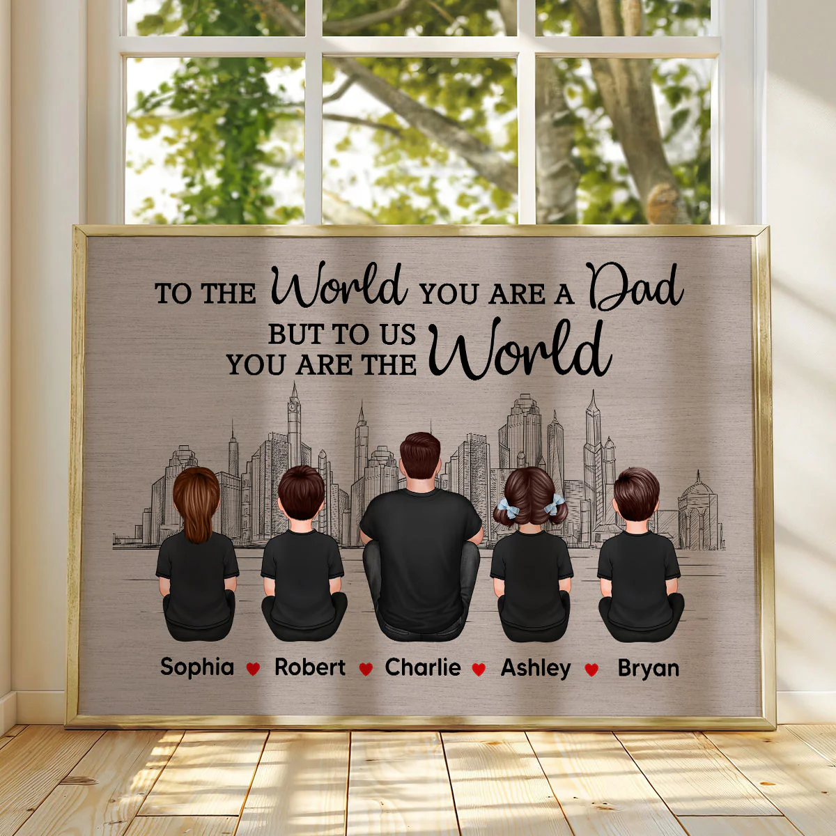Skyline To The World You Are A Dad Personalized Poster - Image 4