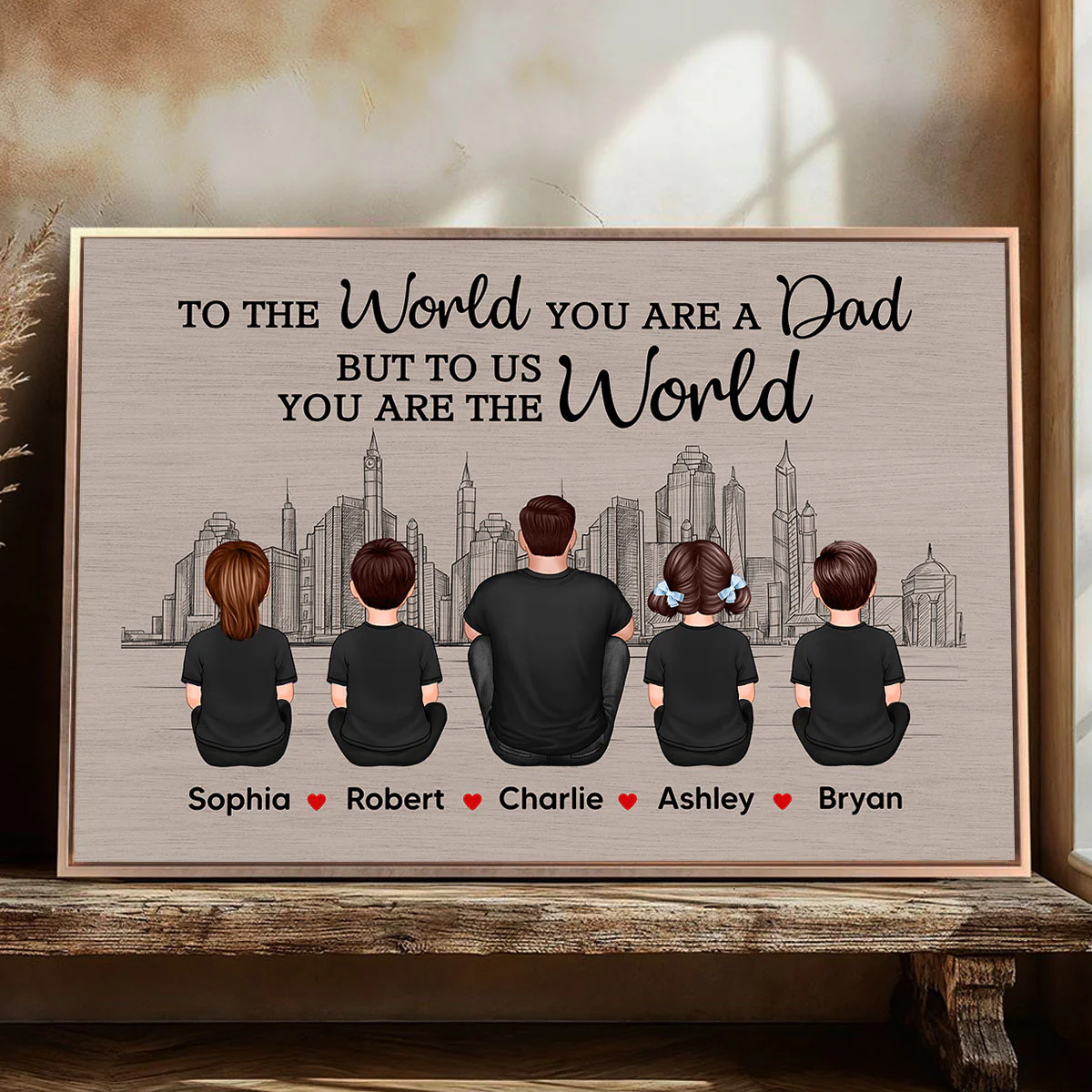 Skyline To The World You Are A Dad Personalized Poster - Image 8
