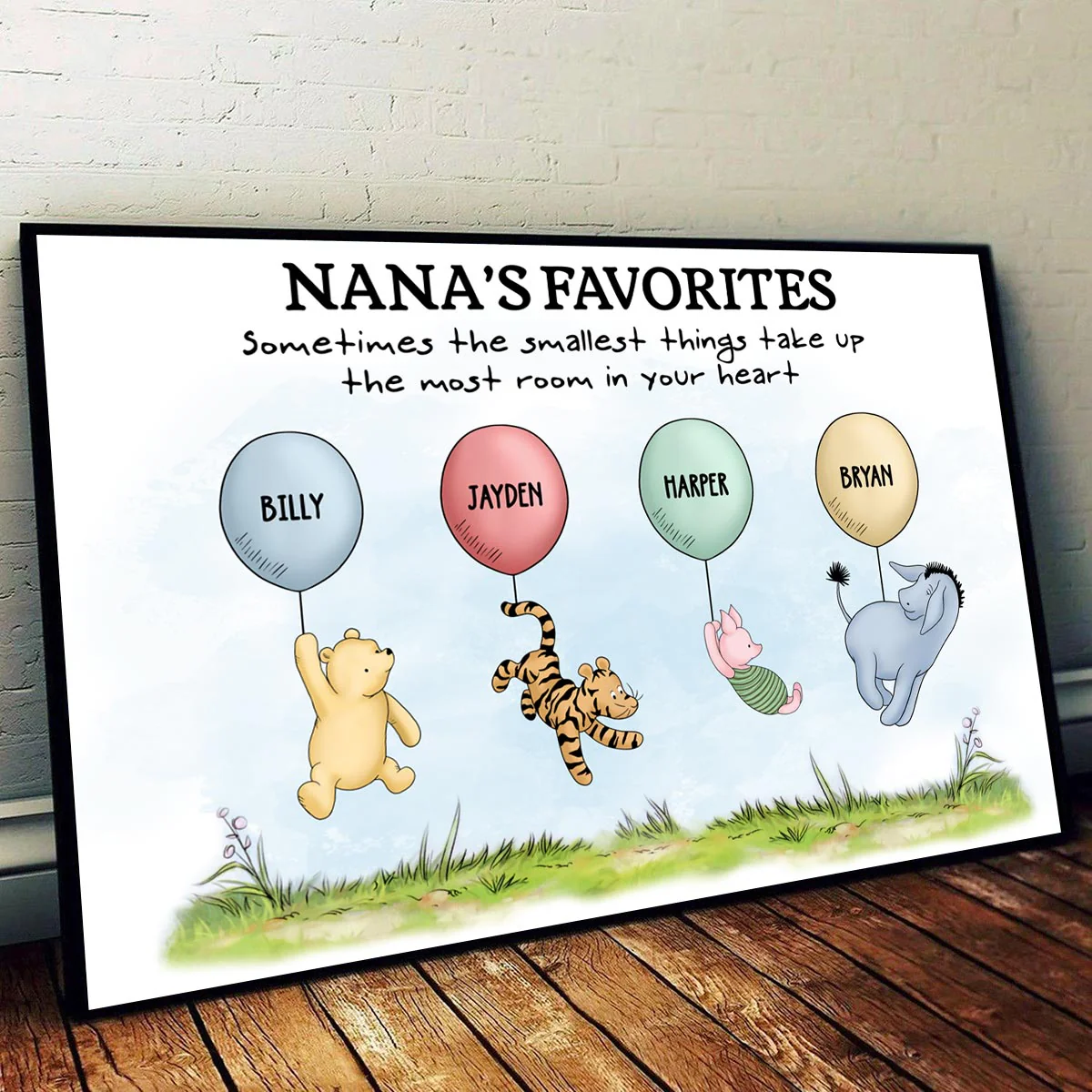 Small Things Take Up The Most Room In Heart Grandma‘s Favorites Cute Characters Personalized Horizontal Poster - Image 2