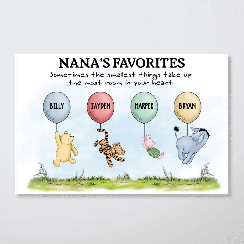 Small Things Take Up The Most Room In Heart Grandma‘s Favorites Cute Characters Personalized Horizontal Poster - Image 7