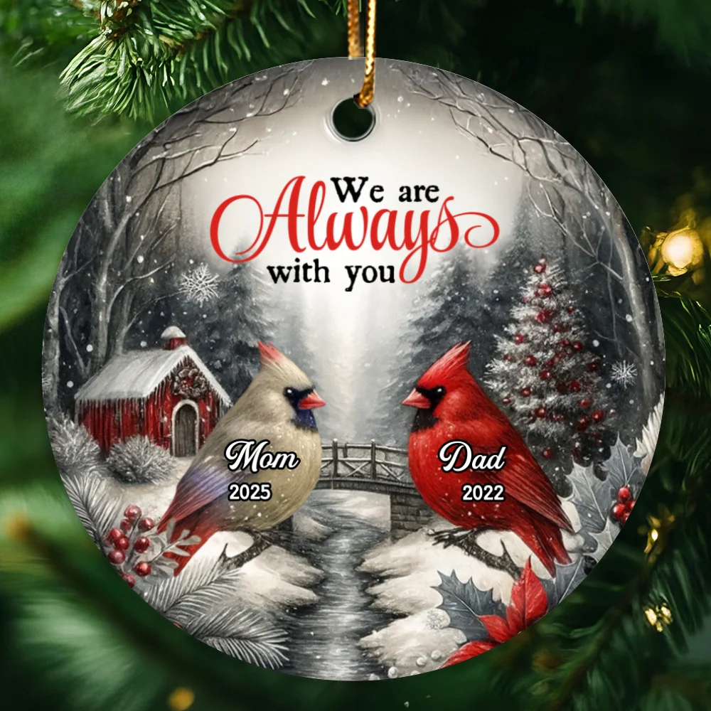 Snowy Winter Scenery Memorial Personalized Ceramic Ornament, Heartwarming Gift for Loved Ones, Christmas Sympathy Gift - Image 9