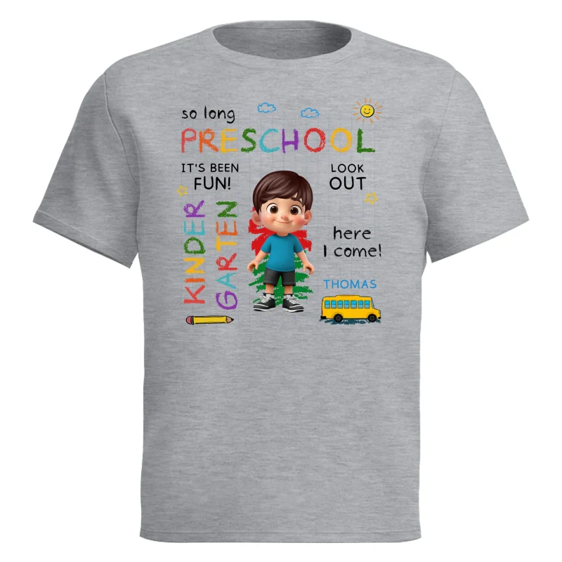 So Long Preschool Look Out Kindergarten - Personalized Shirt - Back To School Gift, Gift For Kids - Image 9