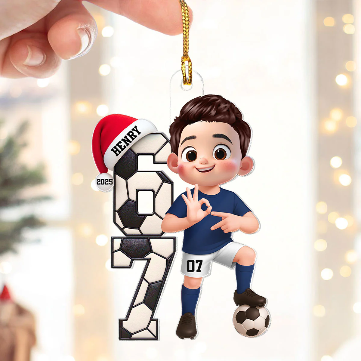 Soccer Boy and Girl Custom Six Seven 67 - Personalized Acrylic Ornament - Teen Slang Funny Tree Decor, Funny Teen Grandkid Gift - Image 8