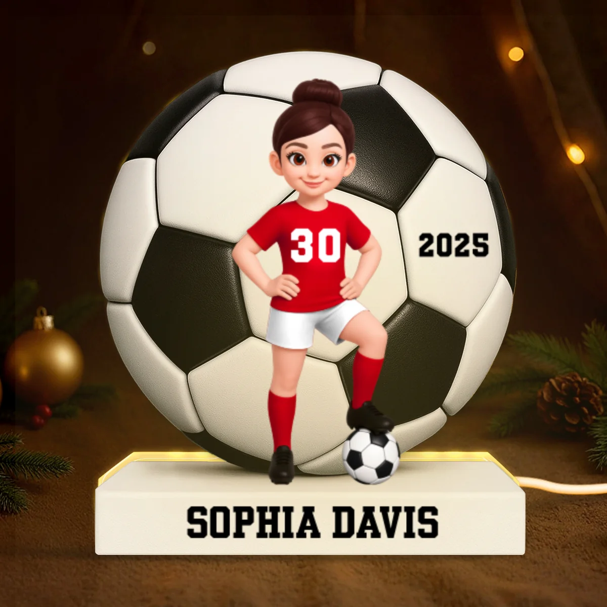Soccer Boy Girl 3D Effect - Personalized Light Box - Christmas Gift for Teen Boy Girl Daughter Son - Image 11