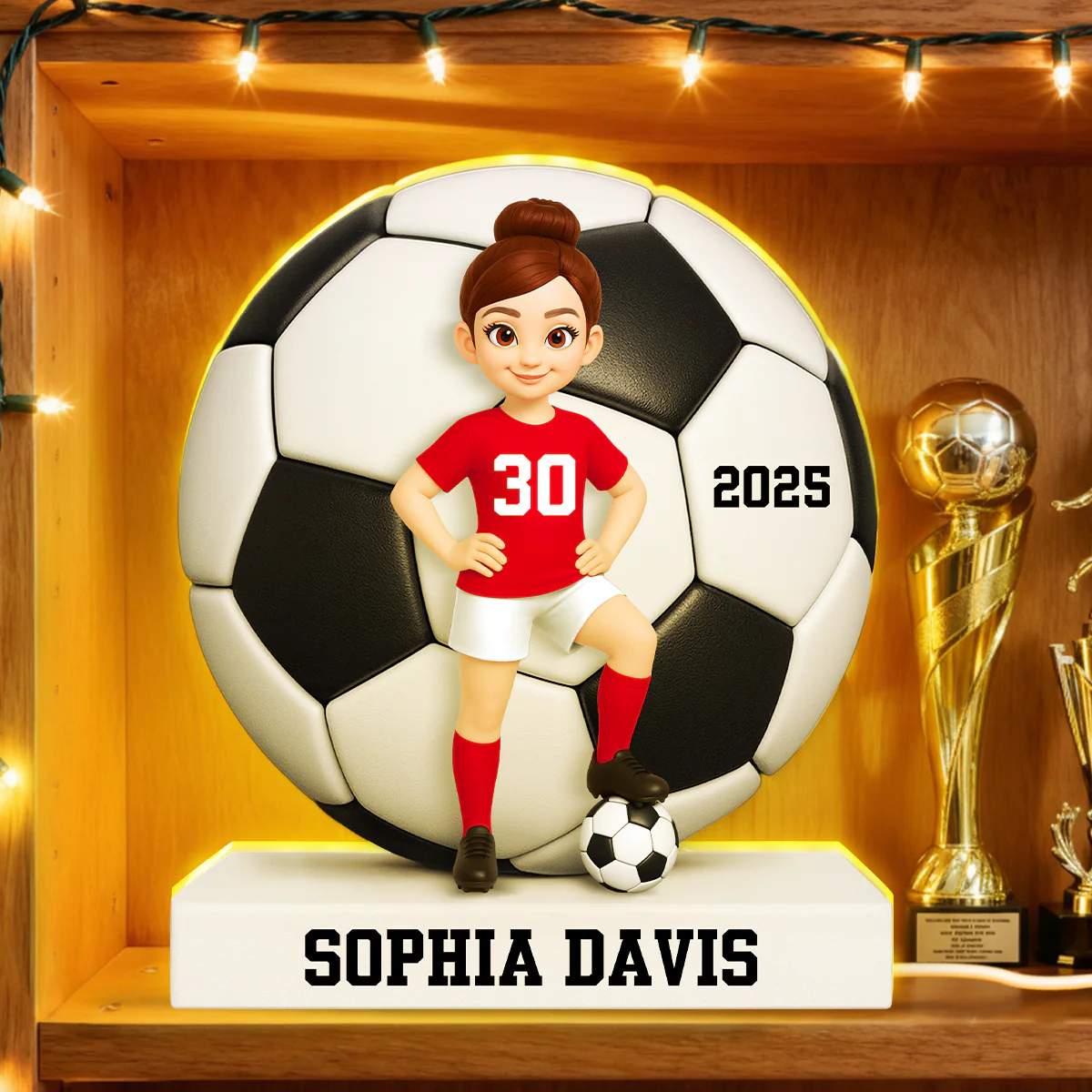 Soccer Boy Girl 3D Effect - Personalized Light Box - Christmas Gift for Teen Boy Girl Daughter Son - Image 8