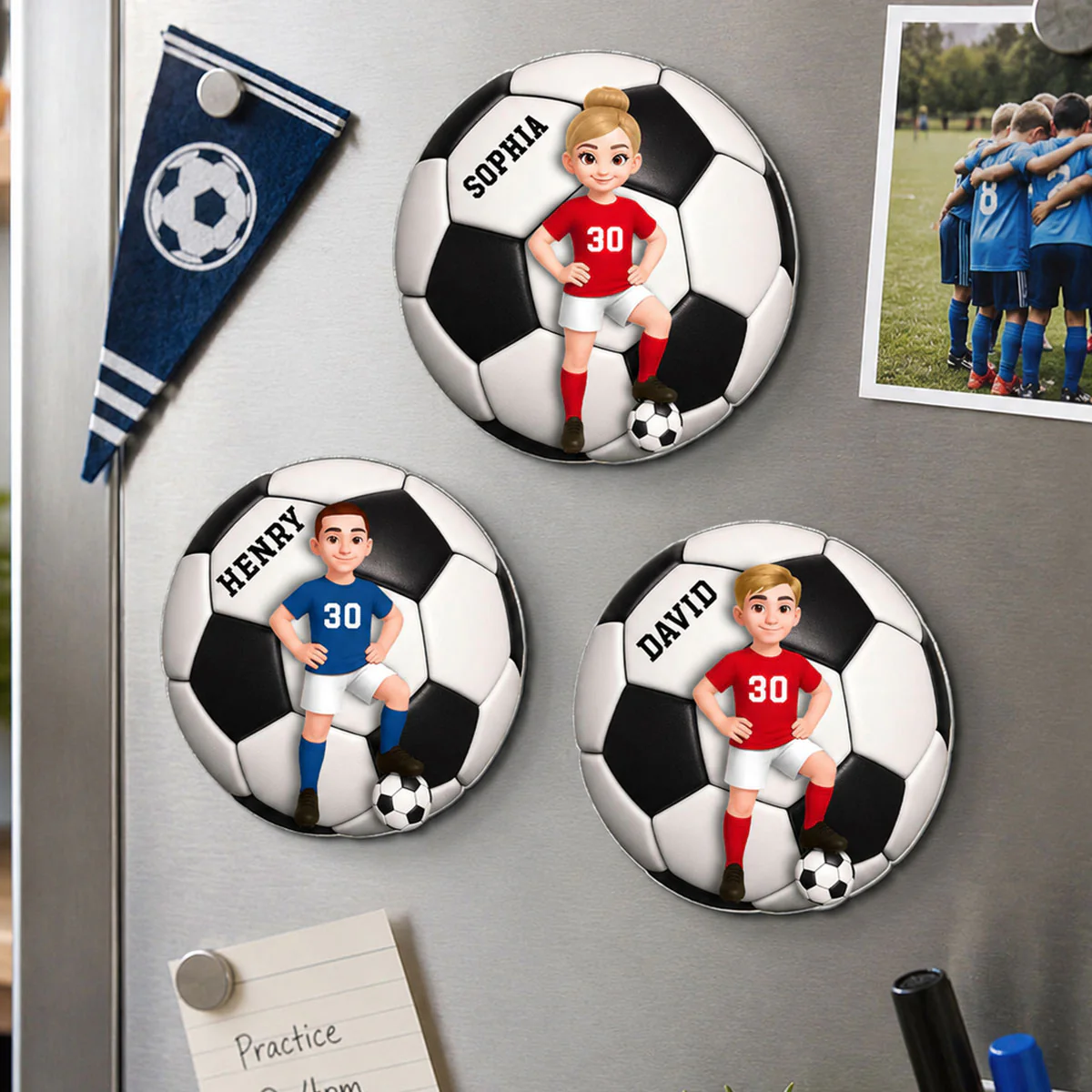 Soccer Boy & Girl - Personalized Acrylic Locker Magnet - Back To School Gift For Daughters, Sons, Grandkids, Teenagers - Image 2