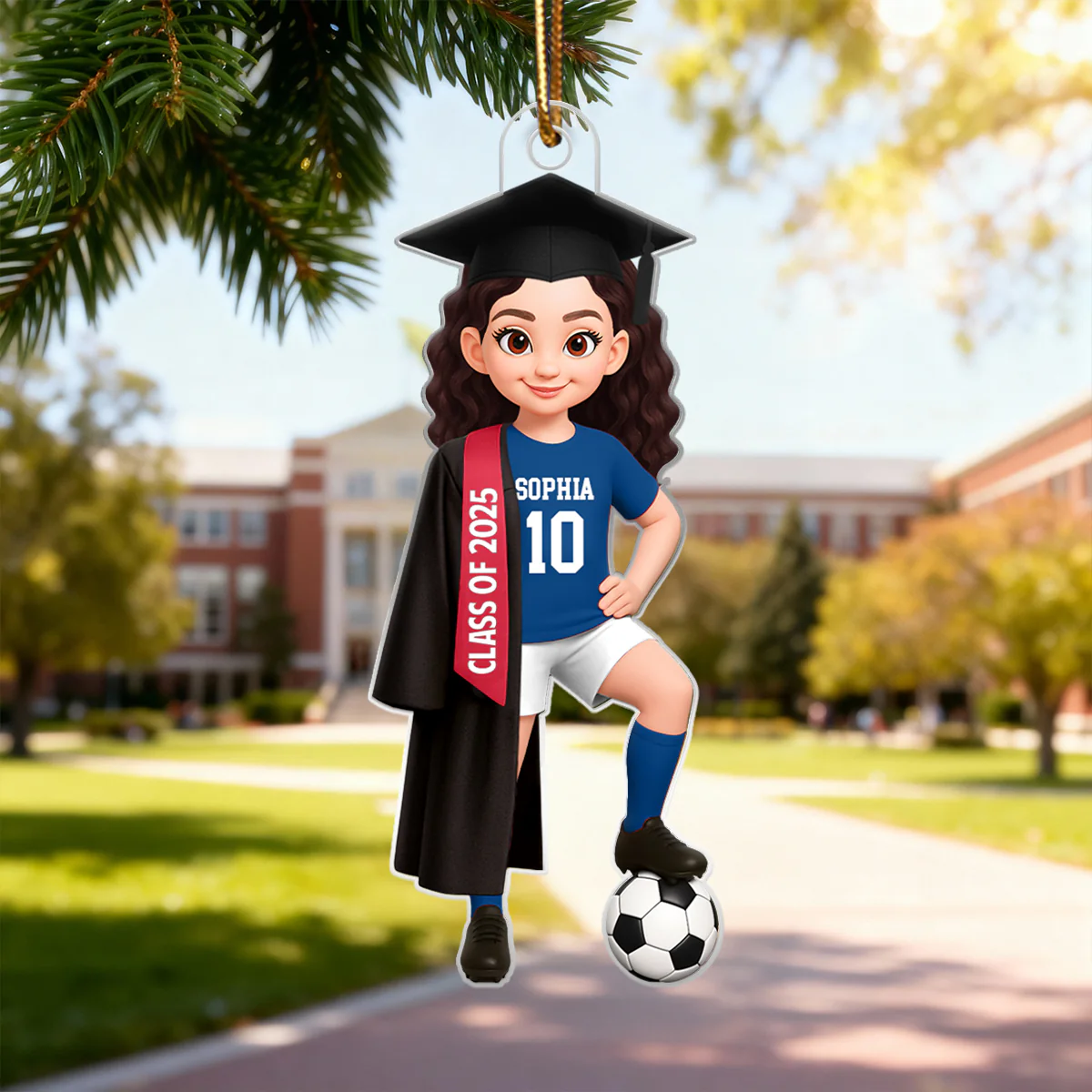 Soccer Boy Girl Senior Graduation - Personalized Acrylic Ornament - Christmas Gift For Son Daughter Grandson Granddaughter - Image 3