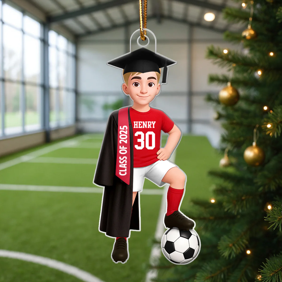 Soccer Boy Girl Senior Graduation - Personalized Acrylic Ornament - Christmas Gift For Son Daughter Grandson Granddaughter - Image 4