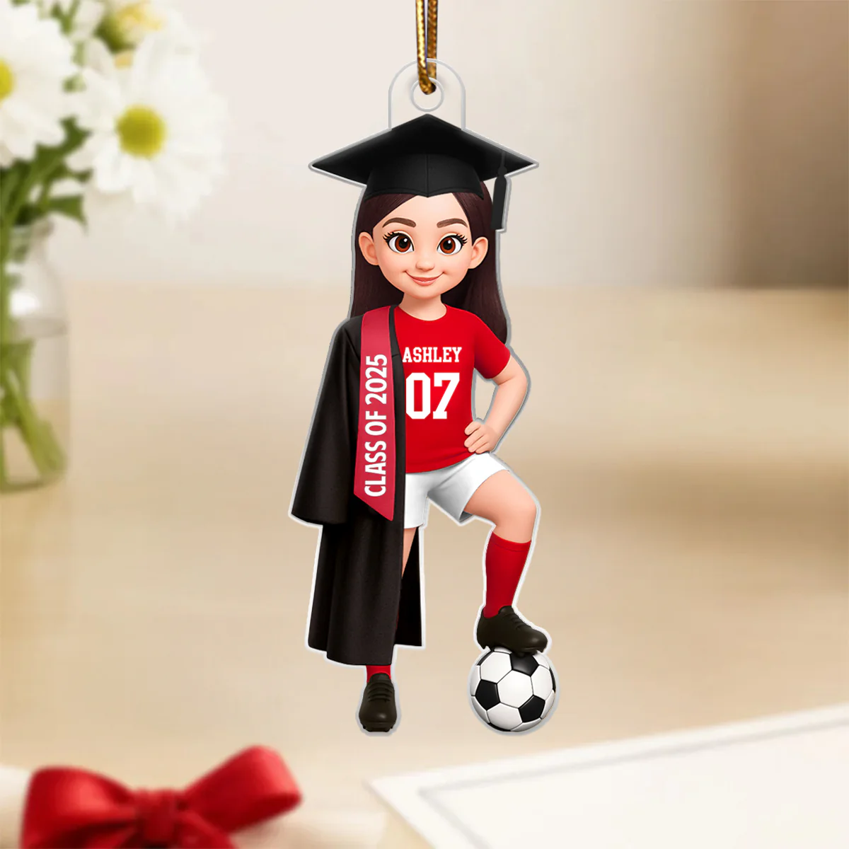 Soccer Boy Girl Senior Graduation - Personalized Acrylic Ornament - Christmas Gift For Son Daughter Grandson Granddaughter - Image 7