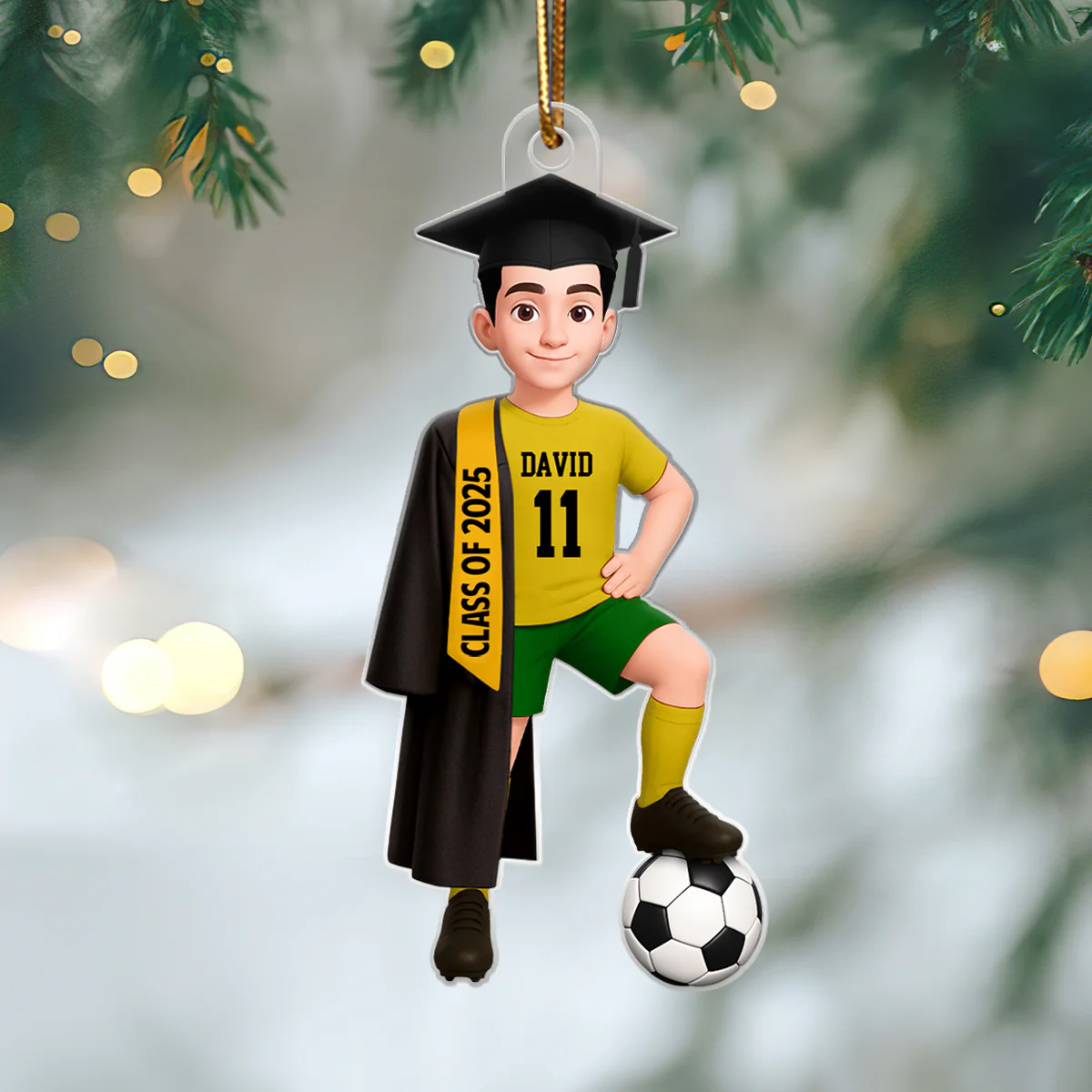 Soccer Boy Girl Senior Graduation - Personalized Acrylic Ornament - Christmas Gift For Son Daughter Grandson Granddaughter - Image 9