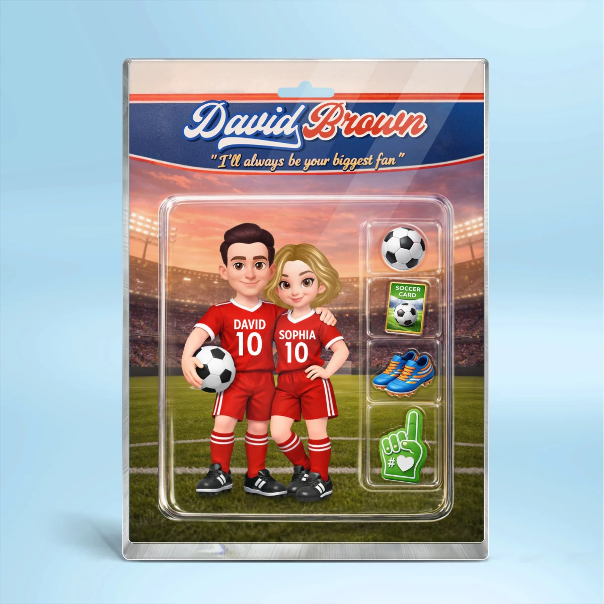 Soccer Couple I'll Always Be Your Biggest Fan Custom Action Figure - Personalized Acrylic Block Plaque - Sentimental Gift for Him, for Her - Image 9