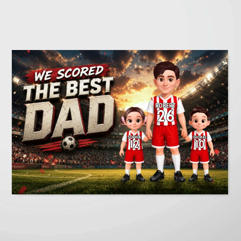 Soccer Dad & Kids Together - Personalized Poster - Father's Day Gift For Dad, Husband - Image 11