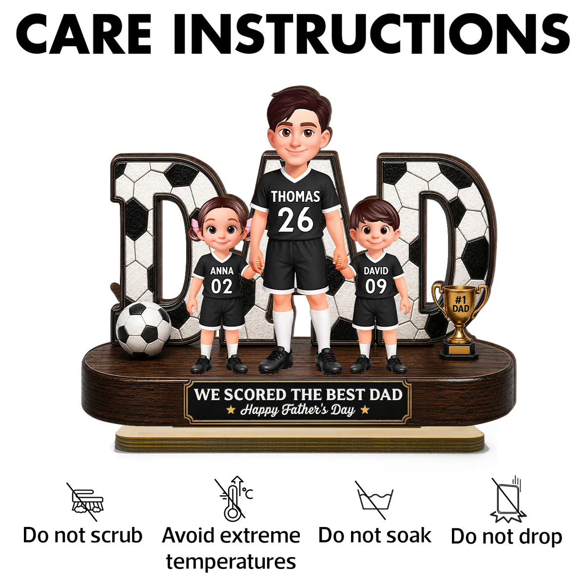 Soccer Dad Legend We Scored The Best Dad - Personalized 2-Layered Wooden Plaque - Gift For Dad, Husband, Soccer Lovers - Image 11