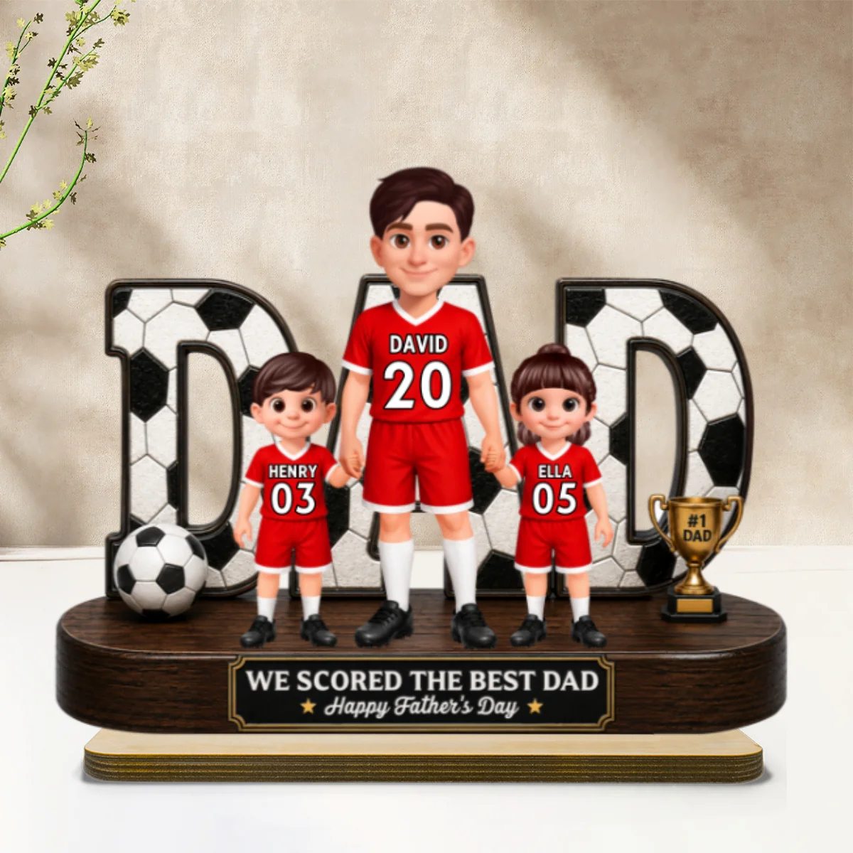 Soccer Dad Legend We Scored The Best Dad - Personalized 2-Layered Wooden Plaque - Gift For Dad, Husband, Soccer Lovers - Image 12