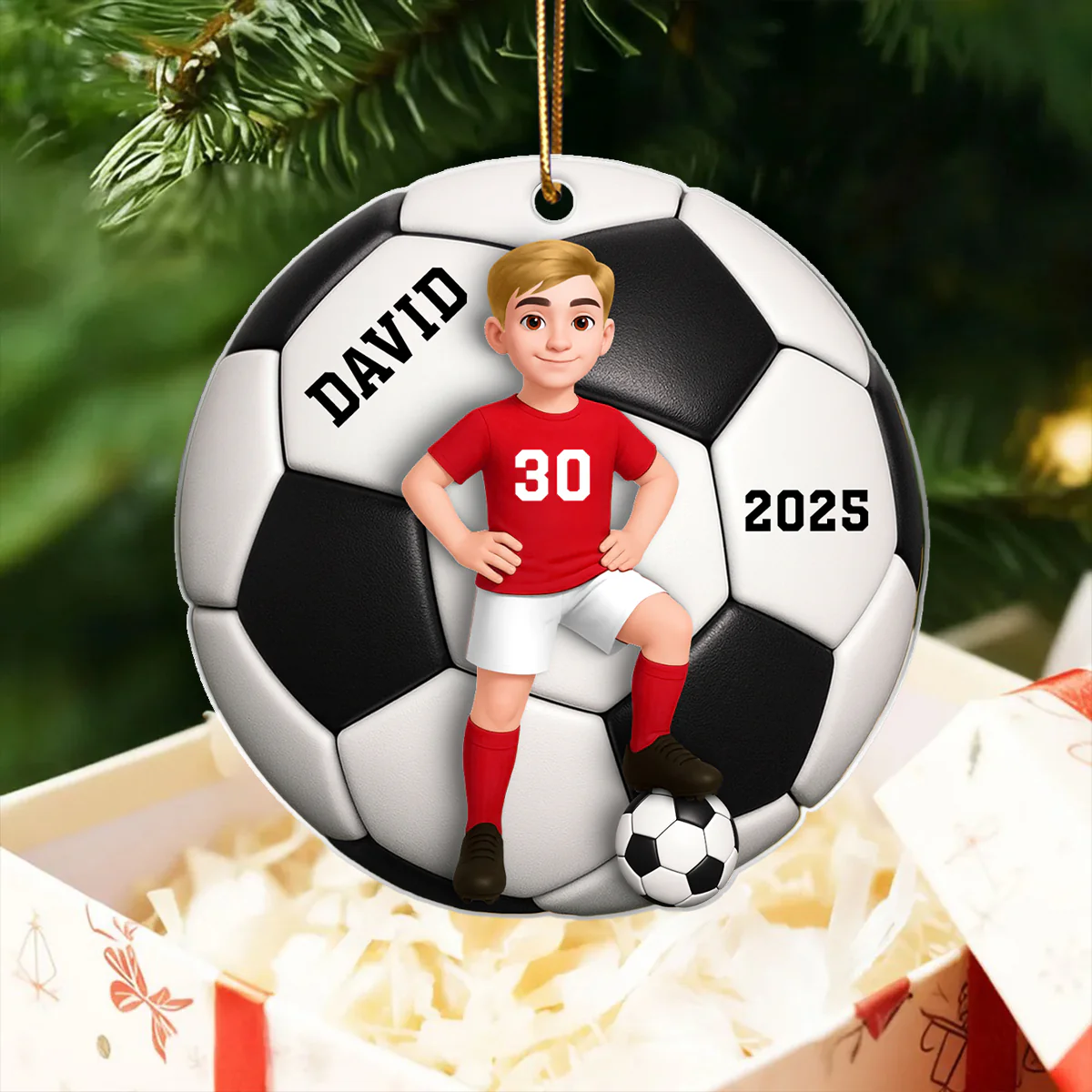 Soccer Girl Boy 3D Effect - Personalized Acrylic Ornament - Christmas Gift For Daughter, Gift For Son - Image 8