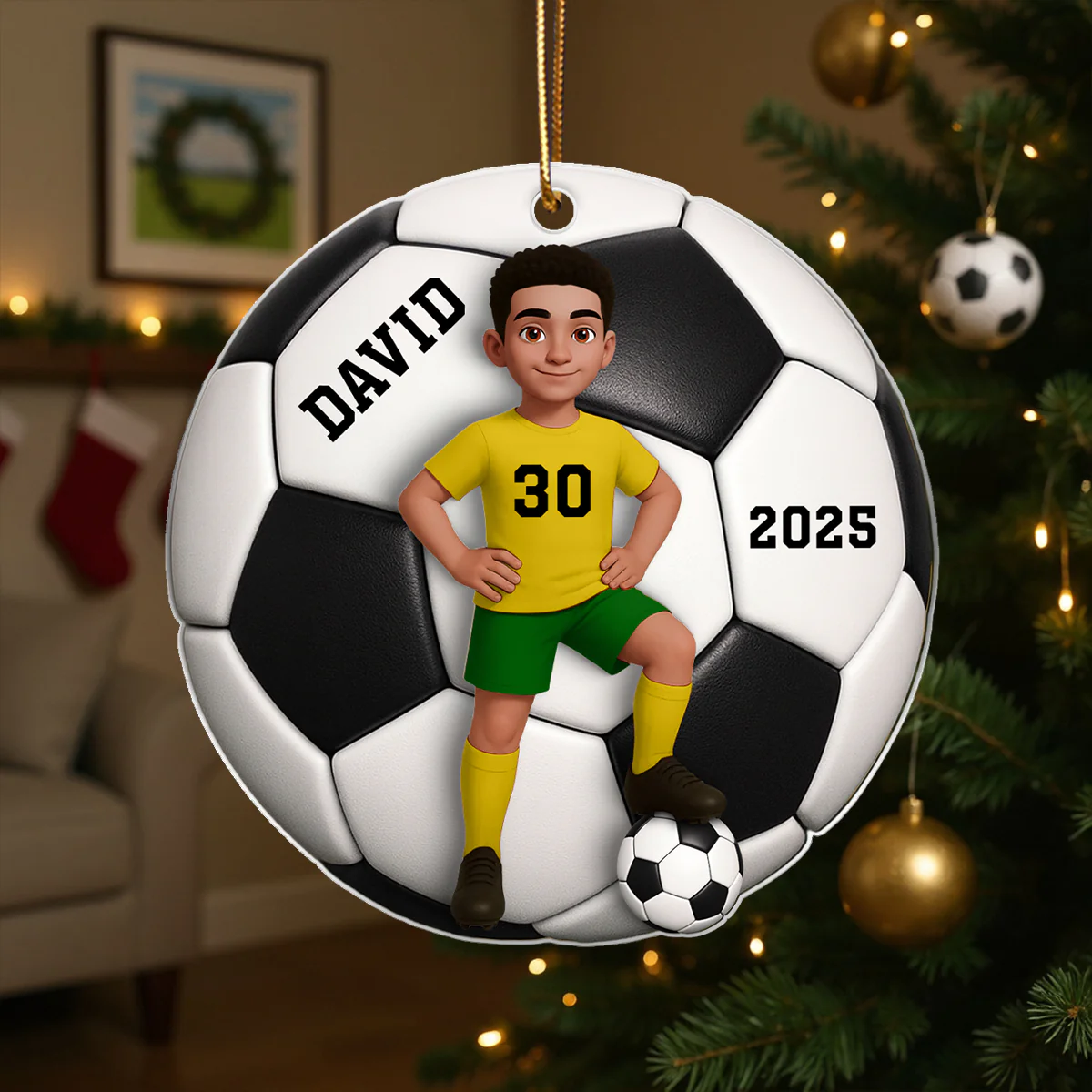 Soccer Girl Boy 3D Effect - Personalized Acrylic Ornament - Christmas Gift For Daughter, Gift For Son - Image 6