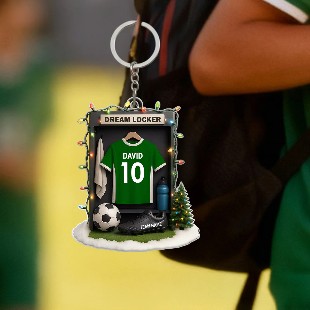 Soccer Jersey Dream Locker Festive Vibe - Personalized Acrylic Ornament - Christmas Gift for Sons, Daughters, Grandkids - Image 7