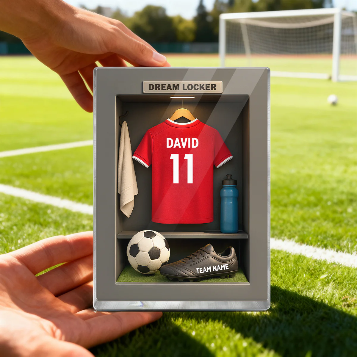 Soccer Jersey Dream Locker - Personalized Acrylic Block Plaque - Christmas Gift for Sons, Grandsons, Boyfriends - Image 4