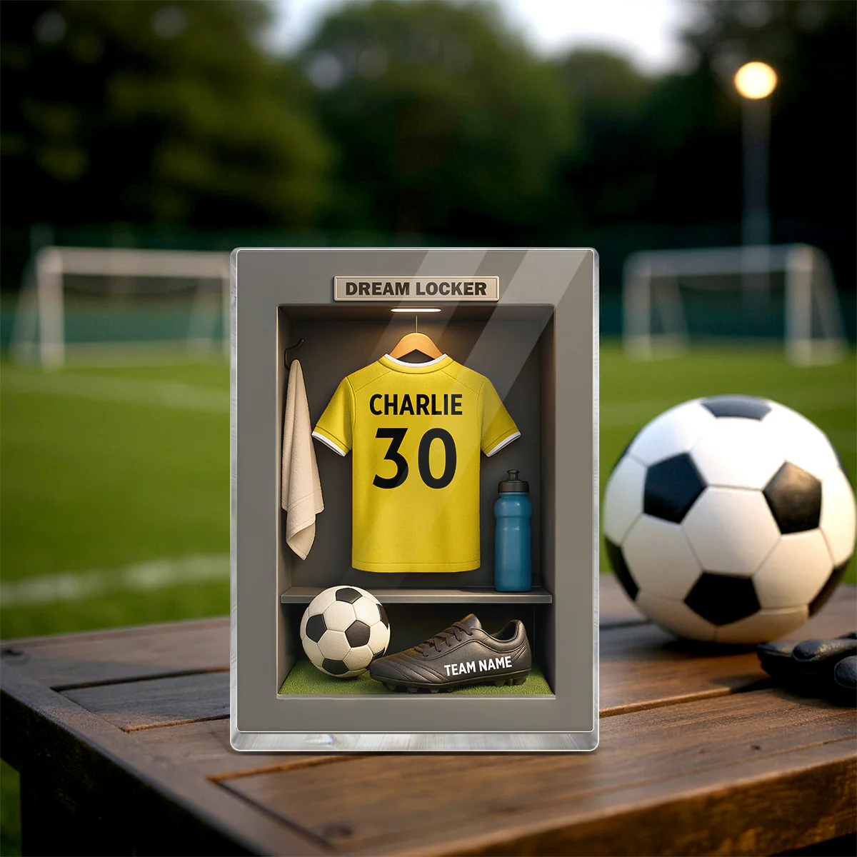 Soccer Jersey Dream Locker - Personalized Acrylic Block Plaque - Christmas Gift for Sons, Grandsons, Boyfriends - Image 6