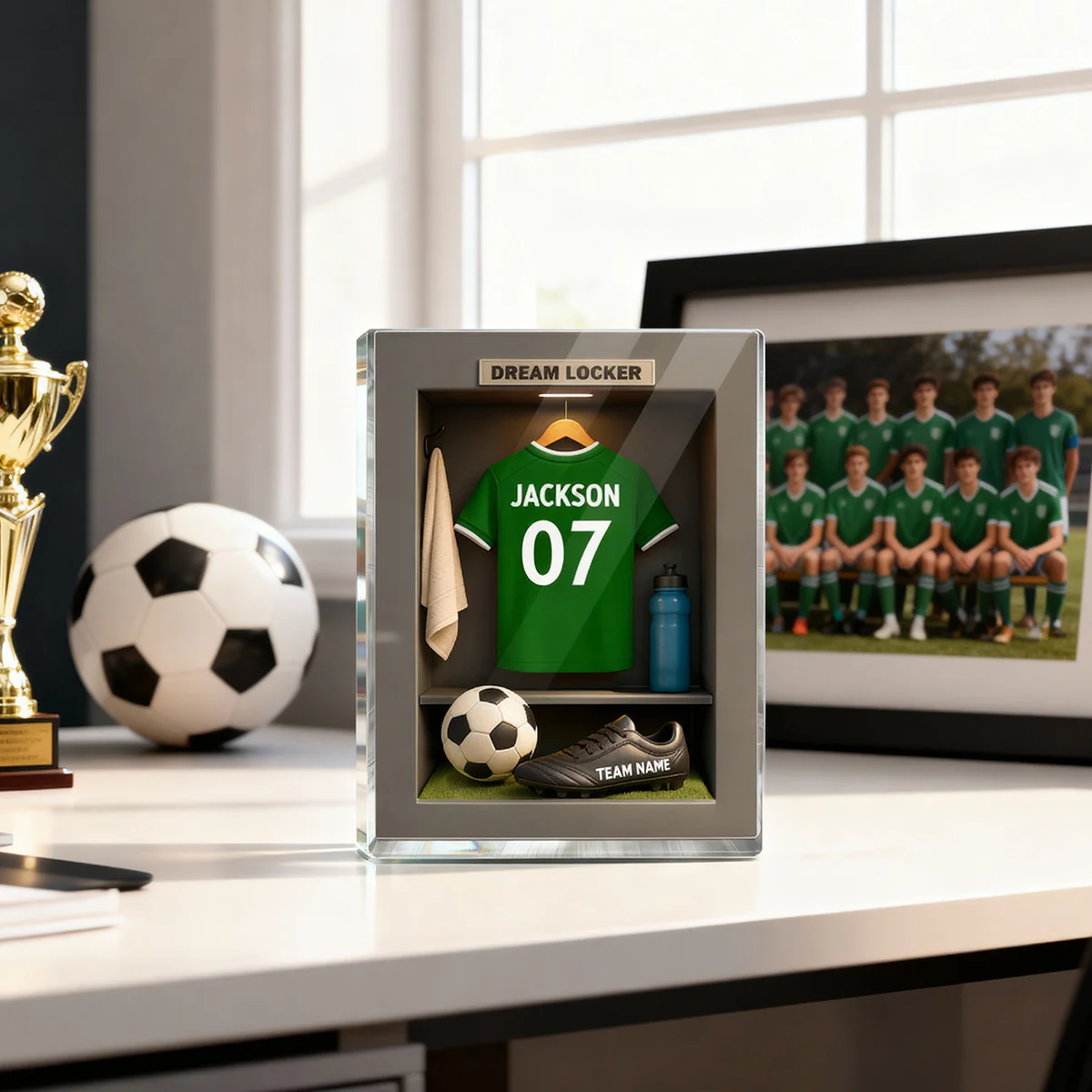 Soccer Jersey Dream Locker - Personalized Acrylic Block Plaque - Christmas Gift for Sons, Grandsons, Boyfriends - Image 7
