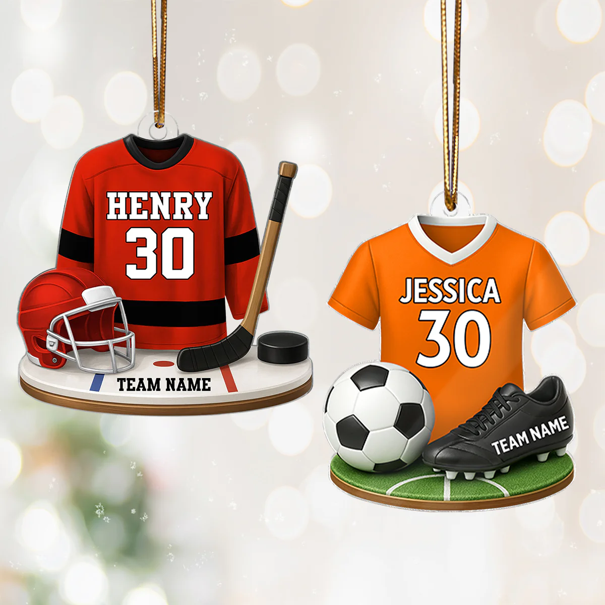 Custom Sports Keepsake - Personalized 3D Sport Acrylic Ornament - Christmas Gift for Son, Daughter, Grandson, Granddaughter - Image 8
