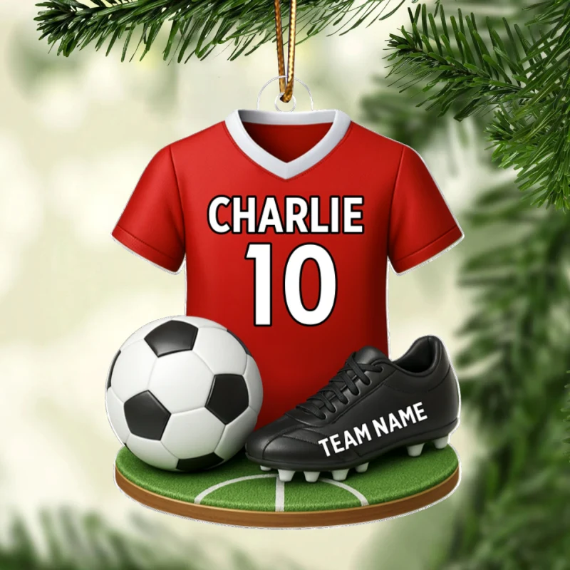Soccer Kit 3D Effect - Personalized Acrylic Ornament - Christmas Gift For Son, Daughter, Grandkids - Image 10