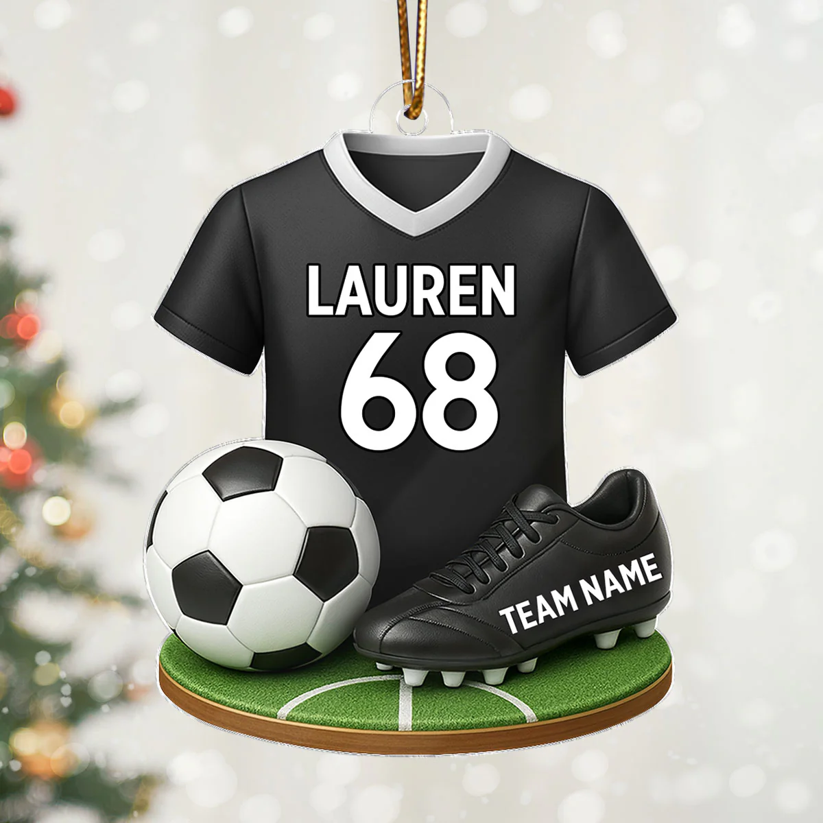Soccer Kit 3D Effect - Personalized Acrylic Ornament - Christmas Gift For Son, Daughter, Grandkids - Image 2