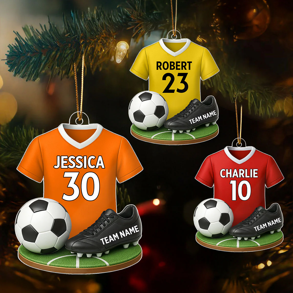 Soccer Kit 3D Effect - Personalized Acrylic Ornament - Christmas Gift For Son, Daughter, Grandkids - Image 3