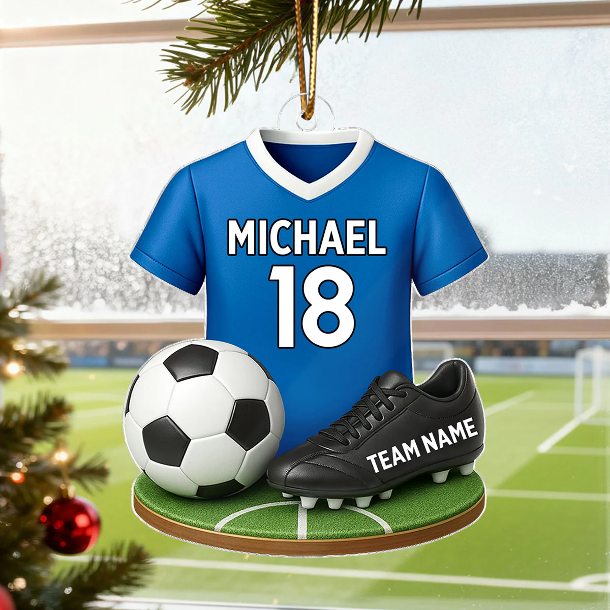 Soccer Kit 3D Effect - Personalized Acrylic Ornament - Christmas Gift For Son, Daughter, Grandkids - Image 4