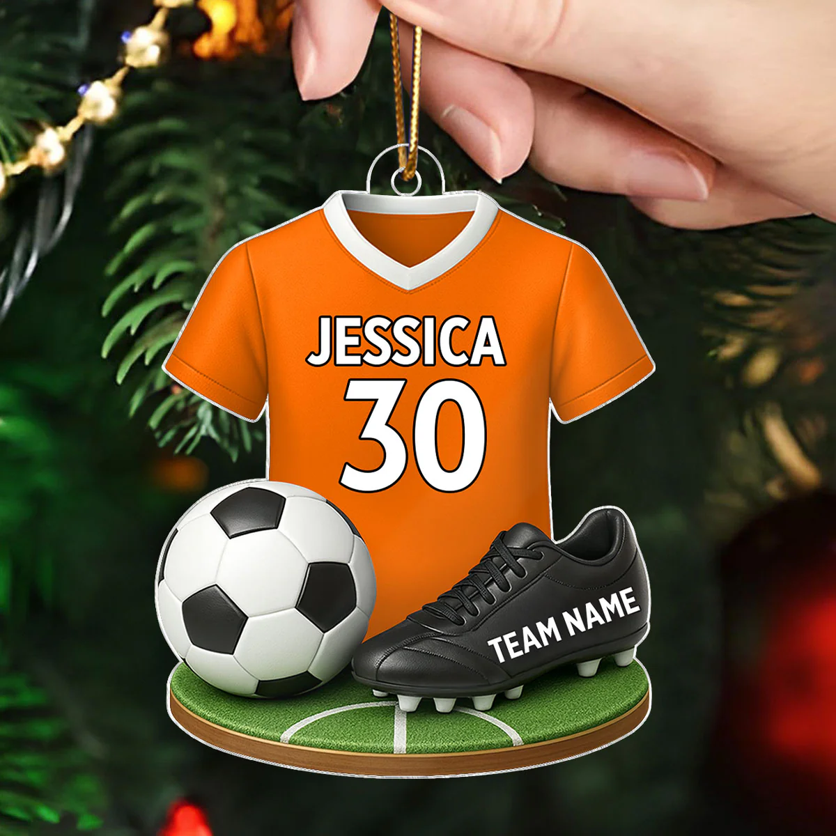 Soccer Kit 3D Effect - Personalized Acrylic Ornament - Christmas Gift For Son, Daughter, Grandkids - Image 5