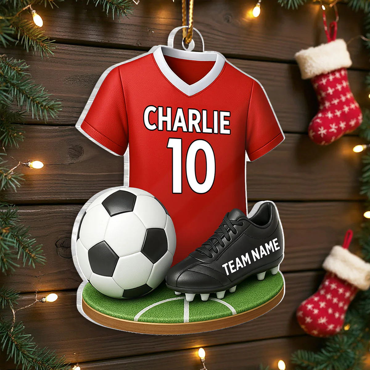 Soccer Kit 3D Effect - Personalized Acrylic Ornament - Christmas Gift For Son, Daughter, Grandkids - Image 6