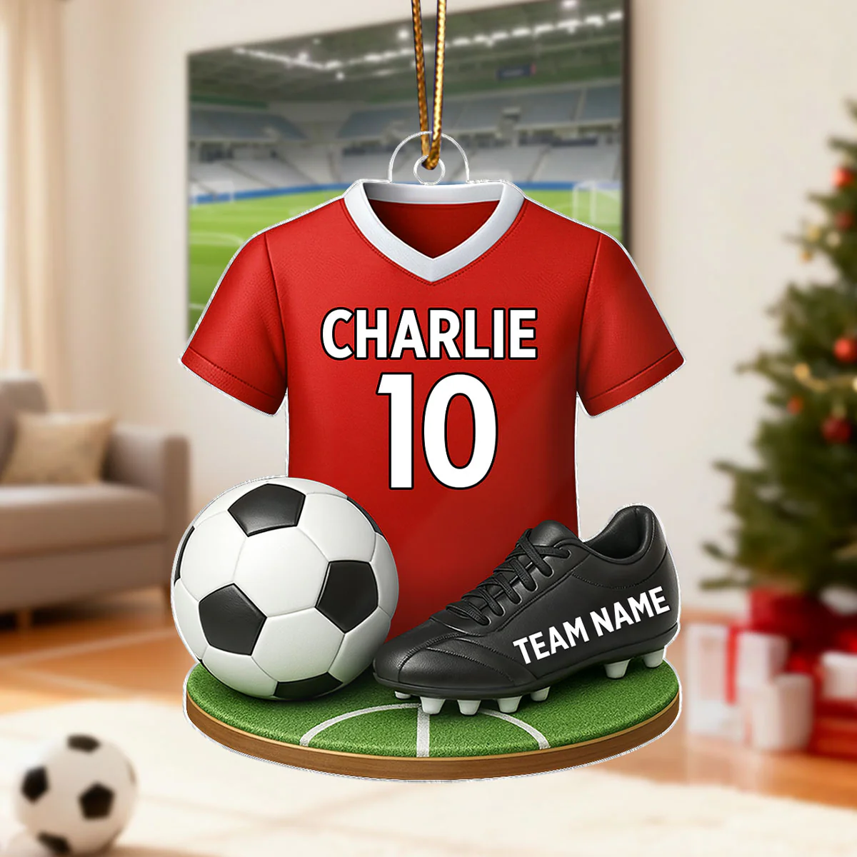 Soccer Kit 3D Effect - Personalized Acrylic Ornament - Christmas Gift For Son, Daughter, Grandkids - Image 7