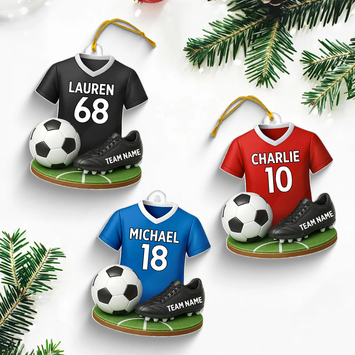 Soccer Kit 3D Effect - Personalized Acrylic Ornament - Christmas Gift For Son, Daughter, Grandkids - Image 8