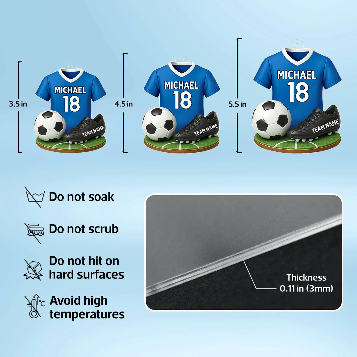 Soccer Kit 3D Effect - Personalized Acrylic Ornament - Christmas Gift For Son, Daughter, Grandkids - Image 9