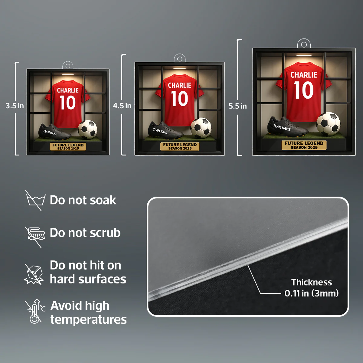 Soccer Legacy Wall - Personalized Acrylic Ornament - Christmas Gift for Sons, Grandsons, Boyfriends - Image 9