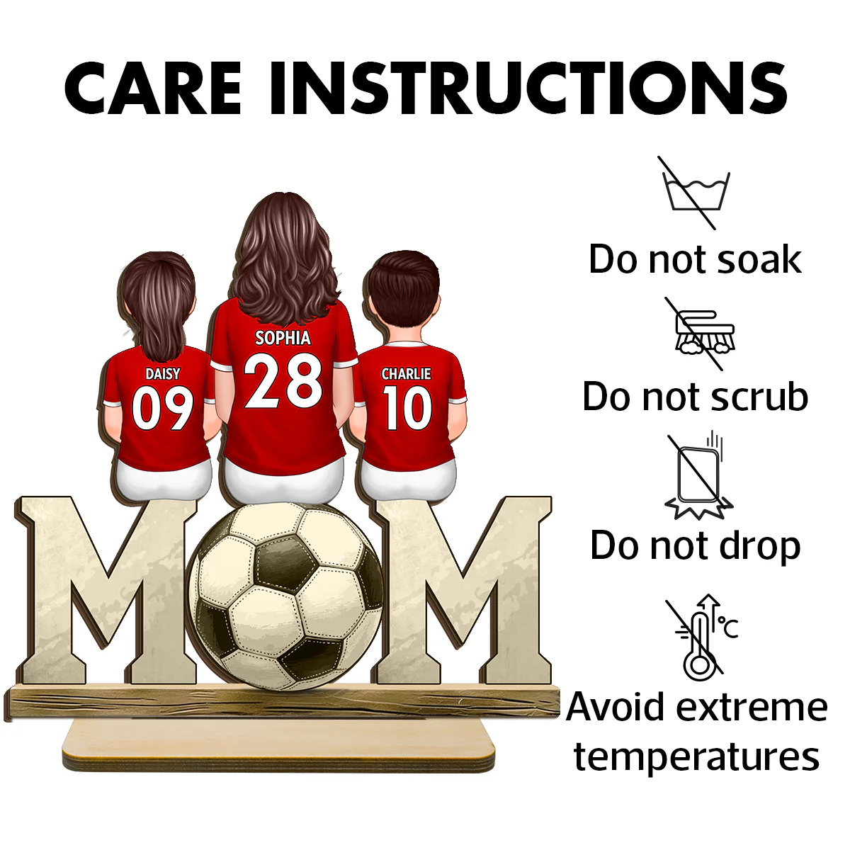Soccer Mom And Kids - Personalized 2-Layered Wooden Plaque - Gift for Mom, Gift for Grandma, Gift for Wife - Image 11