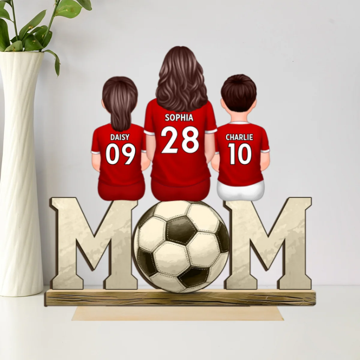 Soccer Mom And Kids - Personalized 2-Layered Wooden Plaque - Gift for Mom, Gift for Grandma, Gift for Wife - Image 12