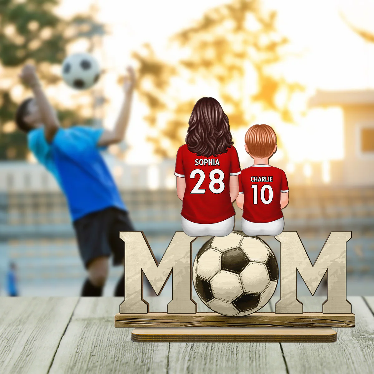 Soccer Mom And Kids - Personalized 2-Layered Wooden Plaque - Gift for Mom, Gift for Grandma, Gift for Wife - Image 4
