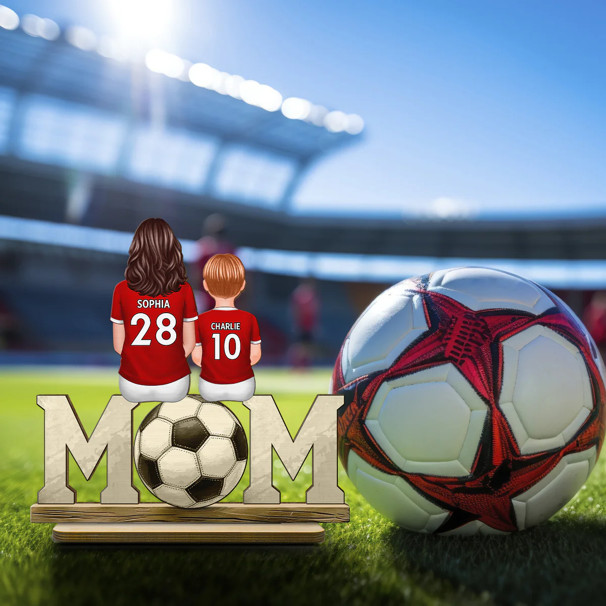 Soccer Mom And Kids - Personalized 2-Layered Wooden Plaque - Gift for Mom, Gift for Grandma, Gift for Wife - Image 5