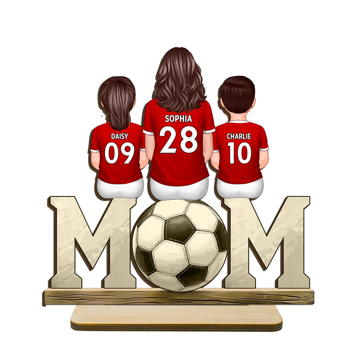 Soccer Mom And Kids - Personalized 2-Layered Wooden Plaque - Gift for Mom, Gift for Grandma, Gift for Wife - Image 6