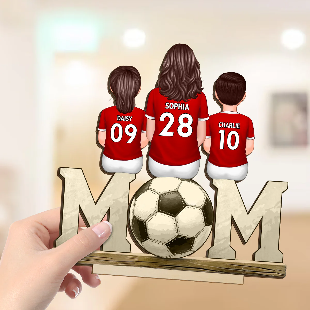 Soccer Mom And Kids - Personalized 2-Layered Wooden Plaque - Gift for Mom, Gift for Grandma, Gift for Wife - Image 7