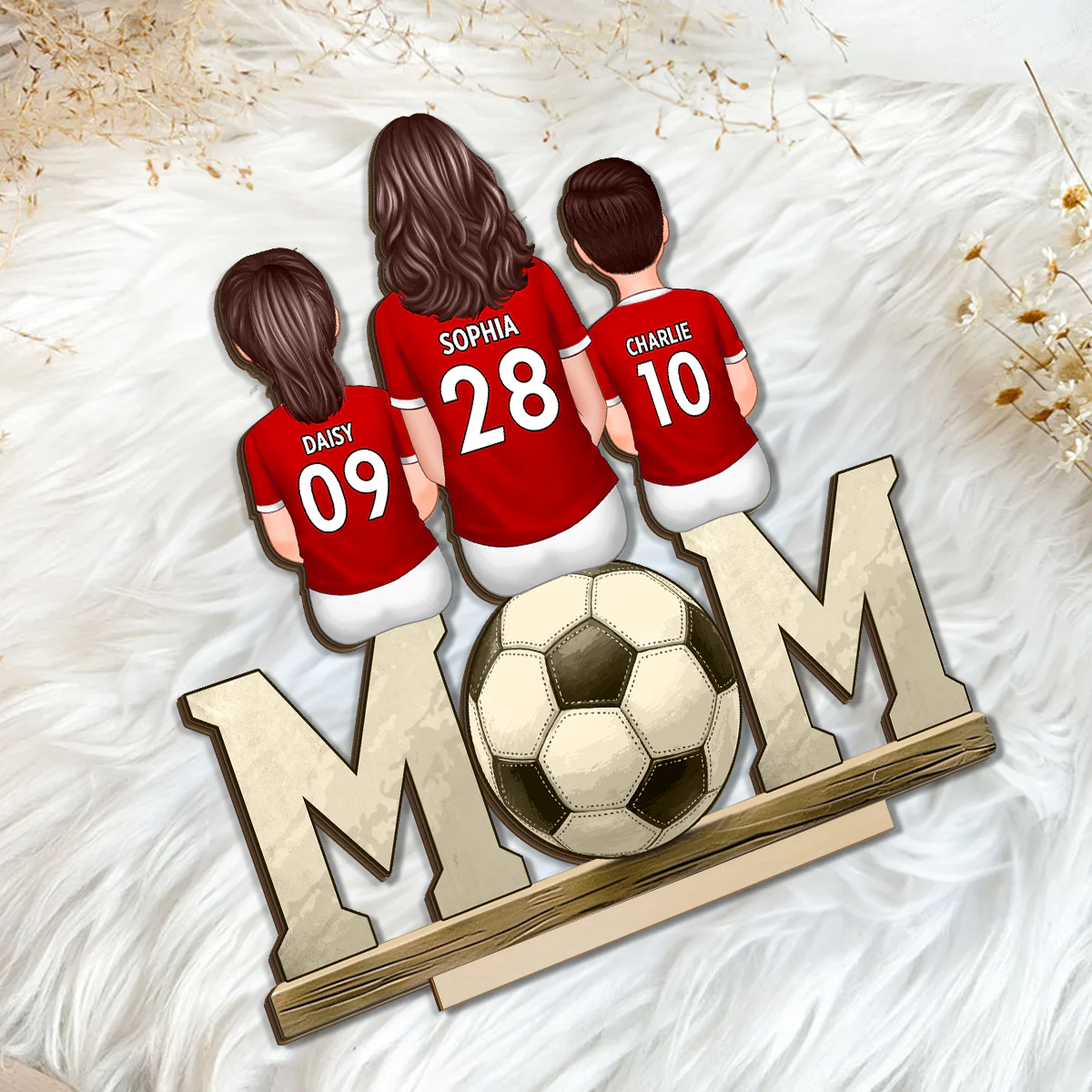 Soccer Mom And Kids - Personalized 2-Layered Wooden Plaque - Gift for Mom, Gift for Grandma, Gift for Wife - Image 8