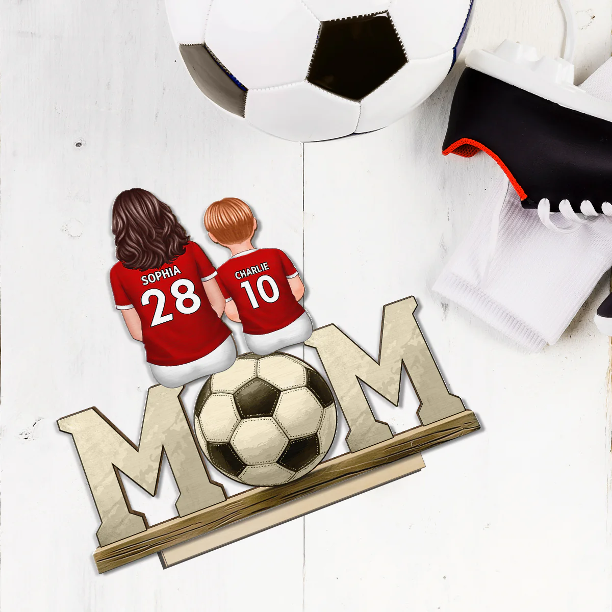 Soccer Mom And Kids - Personalized 2-Layered Wooden Plaque - Gift for Mom, Gift for Grandma, Gift for Wife - Image 9