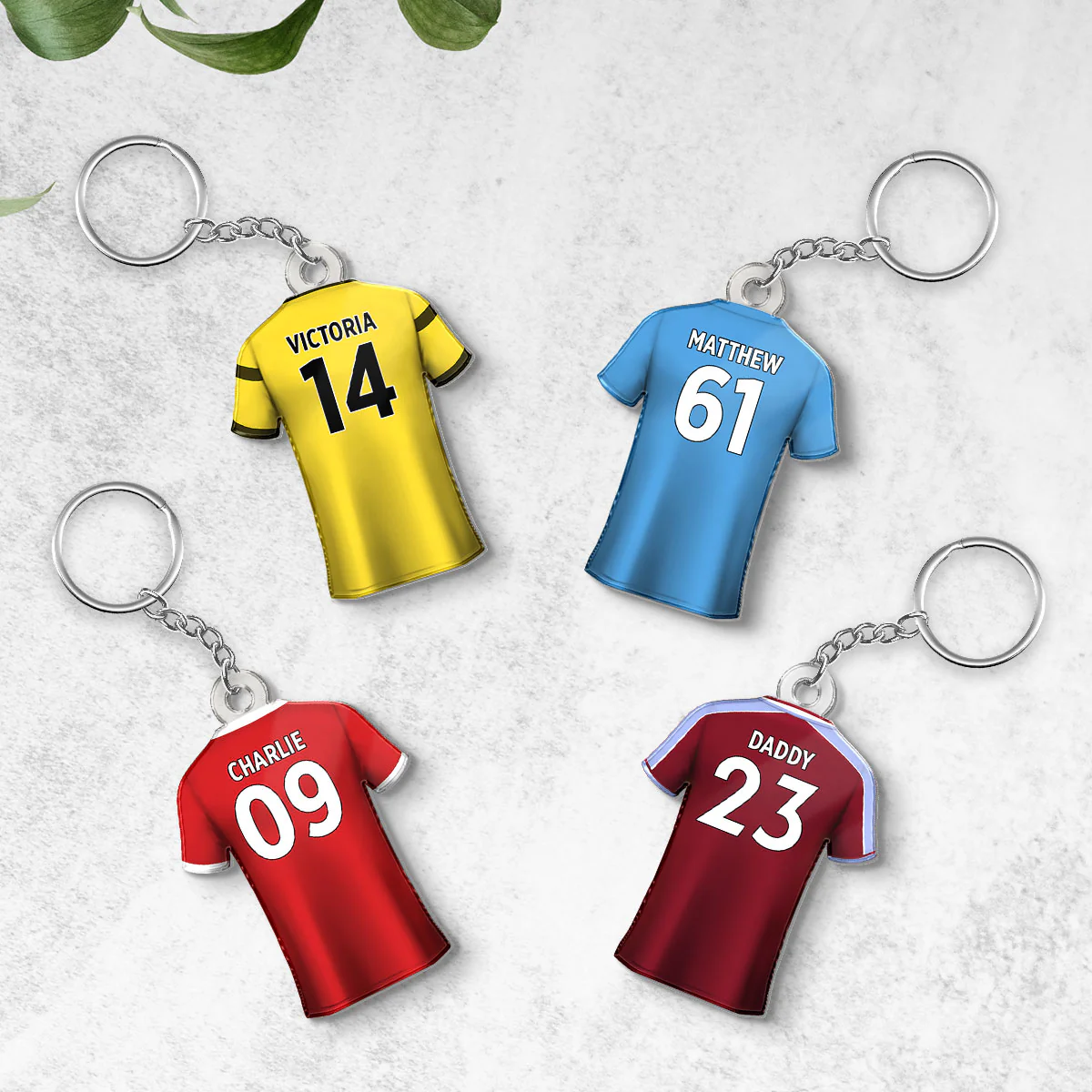 Soccer Shirt Any Name, Any Number, Any Team Personalized Acrylic Keychain - Image 2